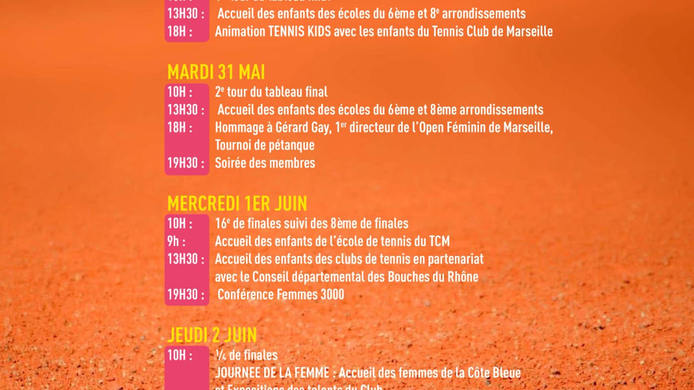 Programme Sportif et évènementiel 
