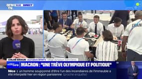 Paris 2024: Emmanuel Macron demande "une trêve olympique et politique" lors de sa visite du village olympique