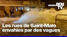 Les images spectaculaires des grandes marées d'équinoxe dans les rues de Saint-Malo 