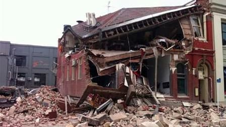 Un bâtiment effondré à Christchurch