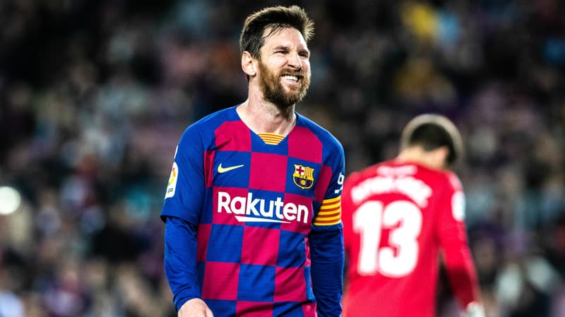 Lionel Messi lors d'un match Barça-Levante, au Camp Nou le 2 février 2020