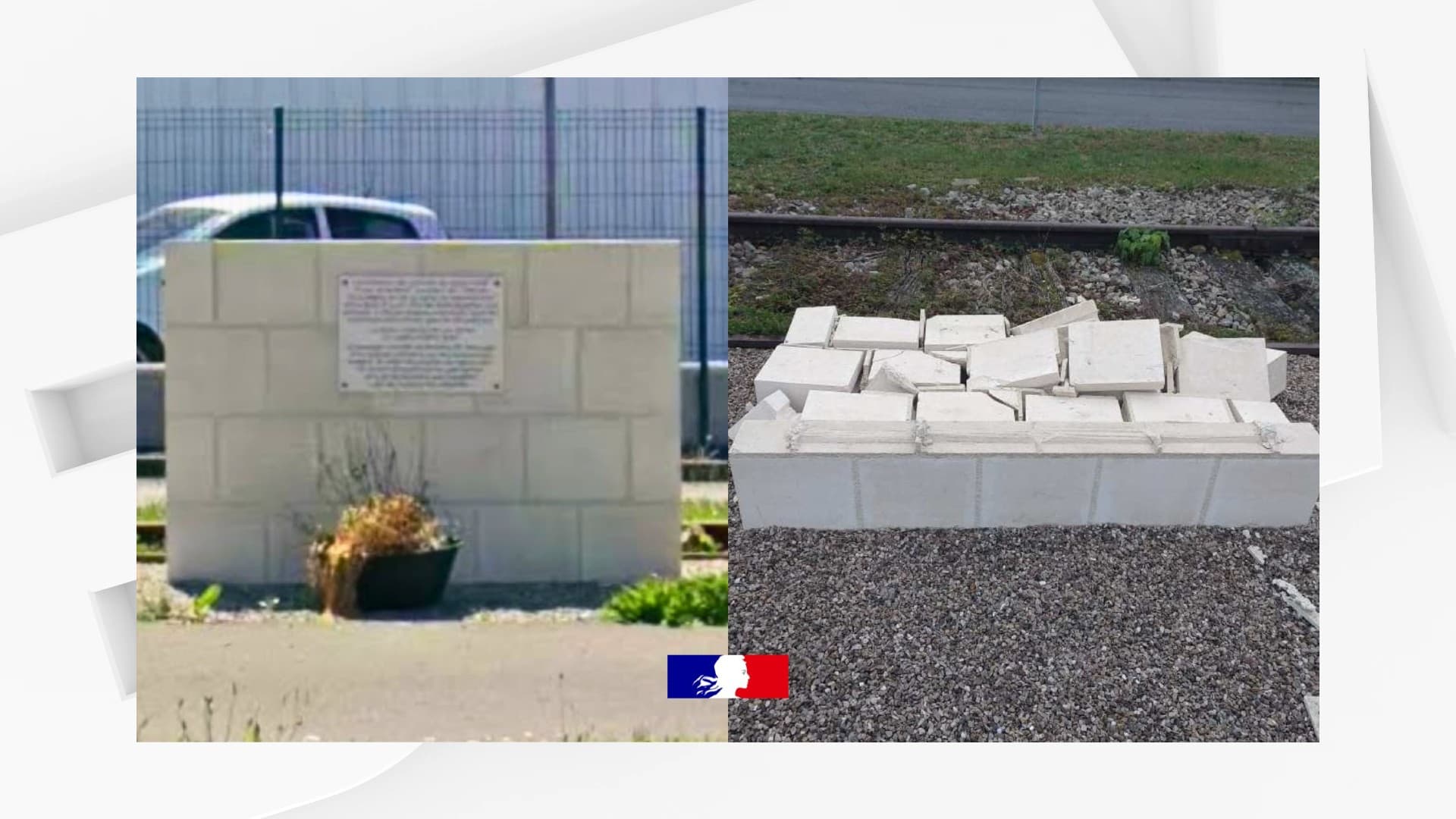 "Destruction volontaire" d’un mémorial de la Shoah dans l’Aisne, la préfecture condamne des "actes odieux"