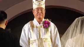 Le révérend Sun Myung Moon, à Séoul en 2002