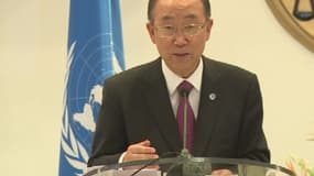 Conférence de presse de Ban Ki Moon à Tunis le 10 octobre 2014.