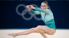 La gymnaste roumaine Ana Barbosu sur la finale du sol, JO de Paris 2024, 5 août 2024
