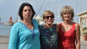 Trois rescapées françaises,dont Anne Decré à gauche, présidente du collectif des victimes du Costa.