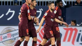 Sergio Busquets, Luis Suarez, Jordi Alba et Samuel Umtiti - AFP