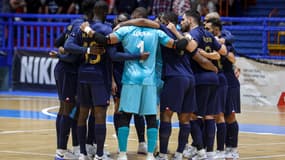 L'équipe de France de futsal lors des qualifications à la Coupe du monde 2024.