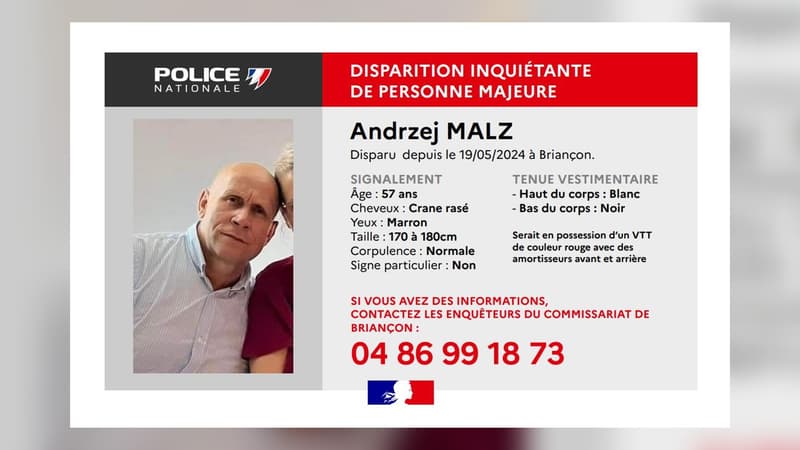 Un homme de 57 ans est porté disparu depuis le 19 mai 2024 à Briançon.