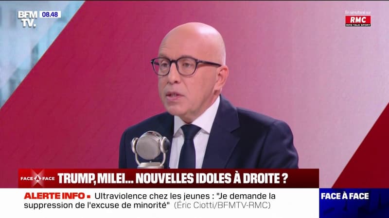 Éric Ciotti (UDR) propose de supprimer des organismes publics comme l'Arcom et les ARS, 