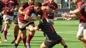 Le pilier sud-africain Gavin van den Berg avec son club espagnol  d'Alcobendas en 2021