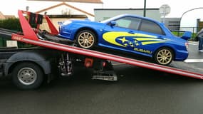 La Subaru WRX STI interceptée par les gendarmes