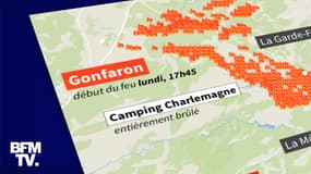 CARTE. Visualisez l'étendue de l'incendie dans le Var, deux jours le départ des feux