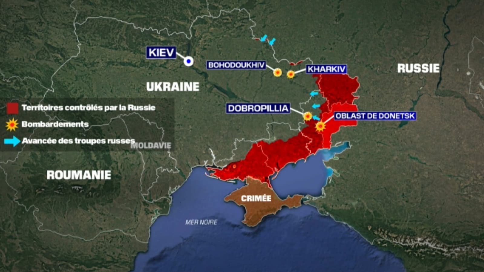 L'état du front marqué par des avancées russes notamment dans la région de Koursk et du Donetsk, début mars 2025