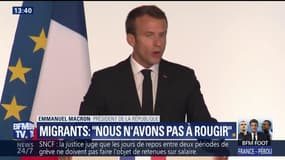 Migrants: "Nous n'avons pas à rougir", déclare Emmanuel Macron