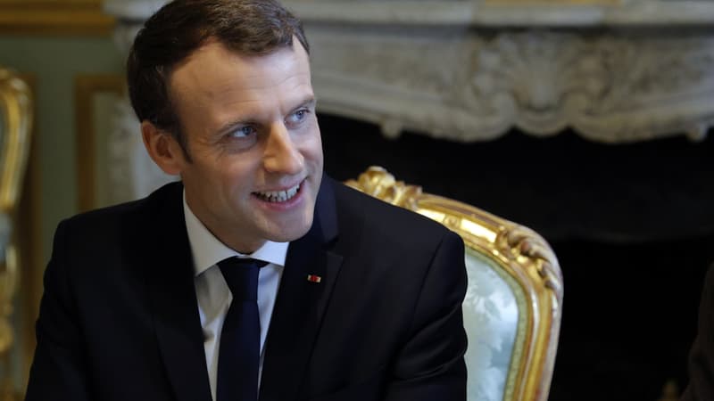 Le Président Emmanuel Macron lors d'une réunion avec le secrétaire général de l'OTAN à l'Elysée, le 19 décembre 2017. - 