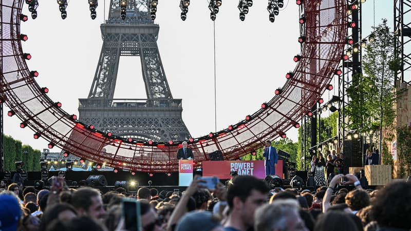 Lula prend la parole avant le Concert pour la planète, le 22 juin 2023 à Paris