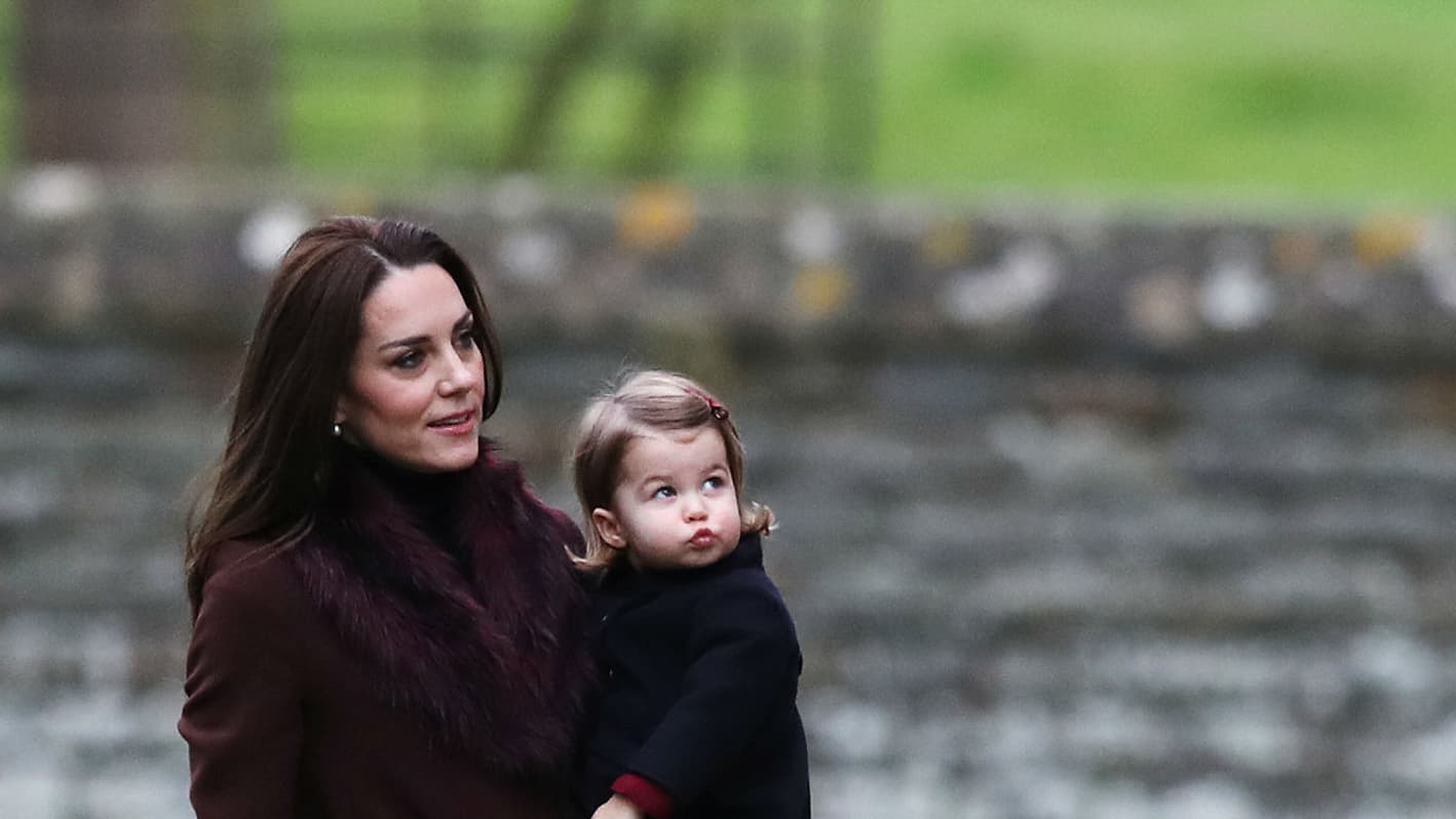 Kate Middleton et le prince William avec leurs deux enfants, le 25 décembre 2016