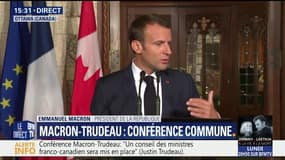 Guerre de l'acier: "Rénovons le cadre de l'OMC", réagit Emmanuel Macron depuis le Canada