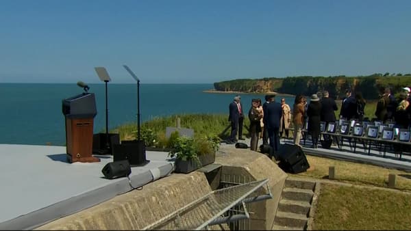 La Pointe du Hoc, où le président américain Joe Biden doit prononcer un discours ce vendredi 7 juin 2024.