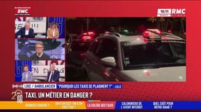 Manifestation des taxis à Lyon : échange entre un ambulancier et un chauffeur de taxi