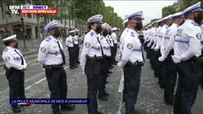 14-Juillet: la police municipale de Nice mise à l'honneur lors du défilé