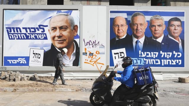 Des affiches électorales à Tel Aviv, le 3 avril dernier.