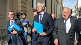 Bruno Retailleau, Laurent Wauquiez et Gérard Larcher, le 6 septembre 2024