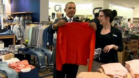 Barack Obama s'est rendu, mardi à New York, chez Gap pour faire du shopping.
