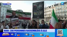 Une manifestation à Lille contre le régime iranien.