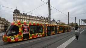 Une rame de tramway, à Montpellier, le 23 mars 2020.
