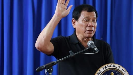 Le président philippin Rodrigo Dutertele 12 février 2017 à Surigao Le président philippin Rodrigo Dutertele 12 février 2017 à Surigao