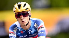 Remco Evenepoel lors de la 1e étape du Tour de France, le 05 juillet 2025