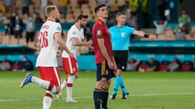 Moreno lors d'Espagne-Pologne à l'Euro 2021