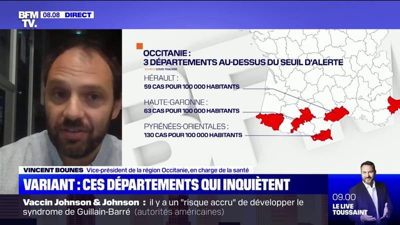 Variant Delta: le vice-président de la région Occitanie évoque "le début d'une 4e vague qui arrive très rapidement"