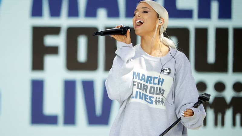 Ariana Grande en concert durant la manifestation anti-armes à feu à Washington