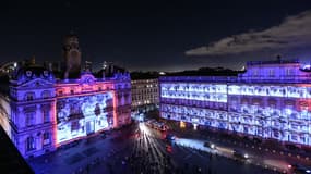 La Place des Terreaux, le 6 décembre 2023 lors de la Fête des Lumières.