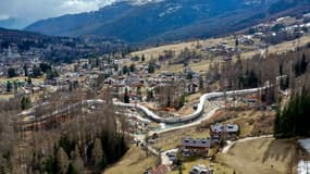 La piste de bobsleigh de Milan-Cortina, le 25 mars 2025