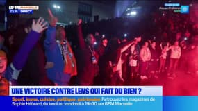 scènes de liesse devant l'Orange Vélodrome après la victoire contre Lens 