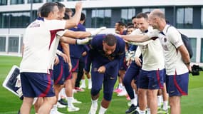 Kylian Mbappé au centre d'entraînement du PSG, le 13 août 2023