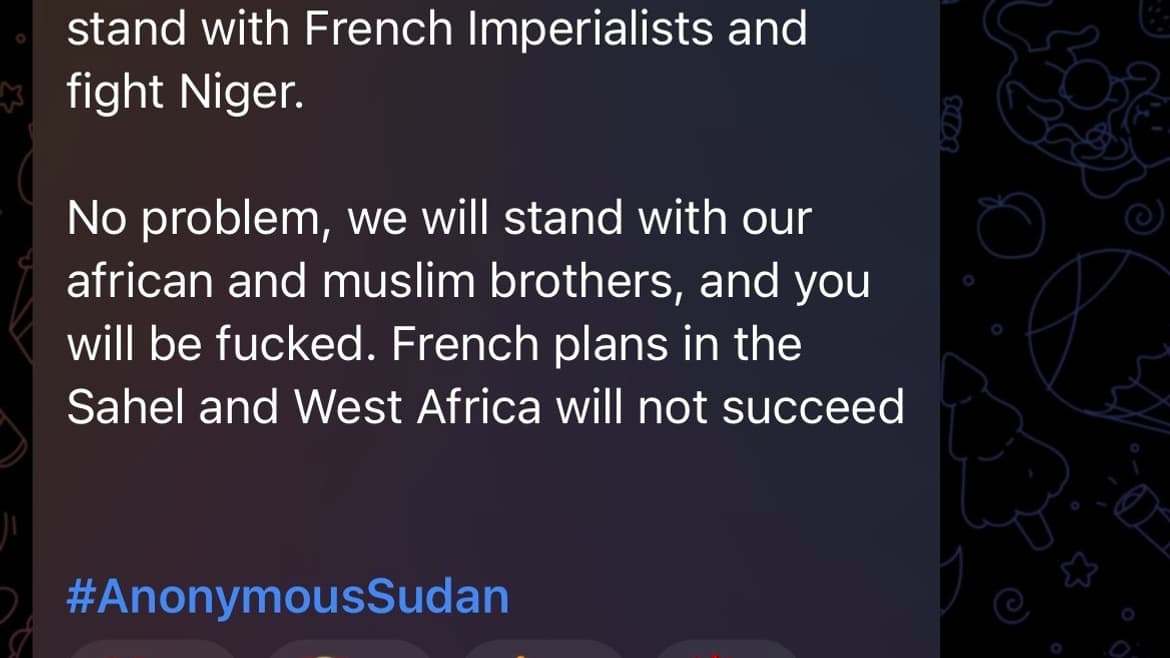 Le deuxième message d'Anonymous Sudan envers la France.