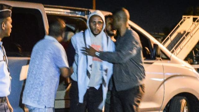 Peter Cherif à l'aéroport de Djibouti.