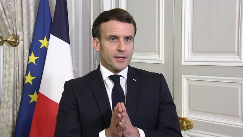 Emmanuel Macron à l'Elysée ce mardi soir.