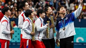Lim Jonghoon avec les athlètes coréens