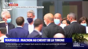 Emmanuel Macron est arrivé à l'hôpital de la Timone à Marseille