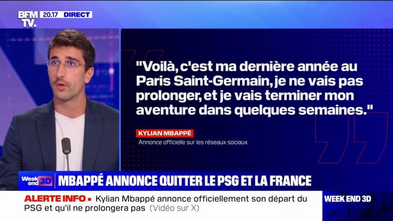 Kylian Mbappé officialise son départ du PSG