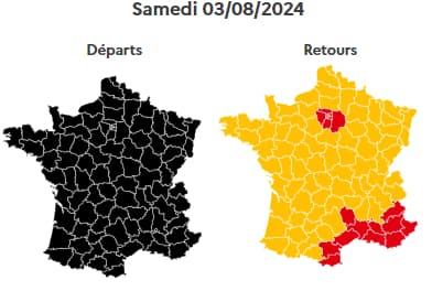 La journée est classée noire au niveau national dans le sens des départs.