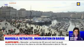 Manifestation contre la réforme des retraites à Marseille: mobilisation en baisse