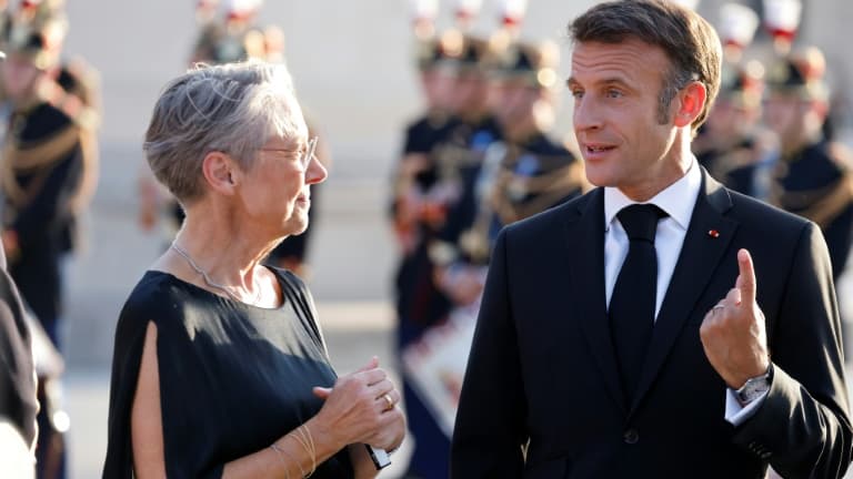 Emmanuel Macron et Elisabeth Borne à Paris, le 14 juillet 2023