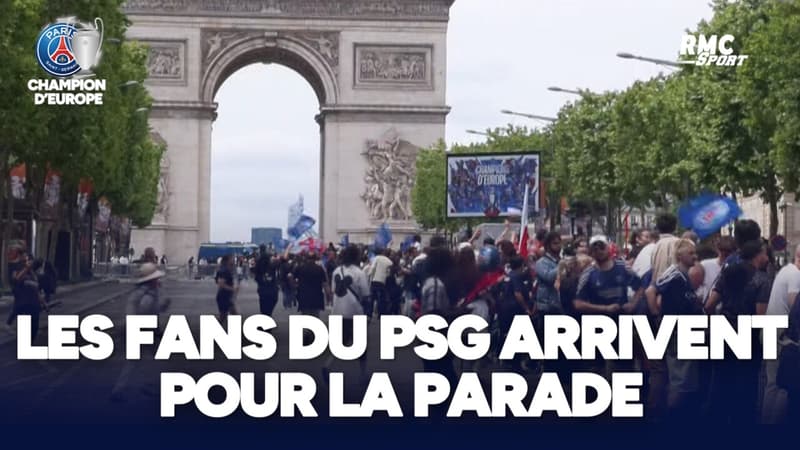 PSG 5-0 Inter : Les fans parisiens débarquent sur les Champs-Élysées pour la parade
